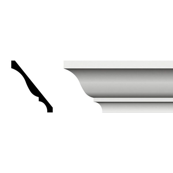 Ekena Millwork WM45 - 4 1/4"H x 3 1/4"P x 5 1/4"F x 96"L Crown Moulding, PVC WM45X96SWPV - main